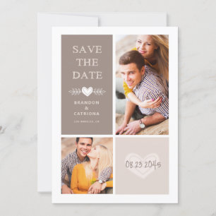 Rustic Heart Doodles   Save the Date Announcement