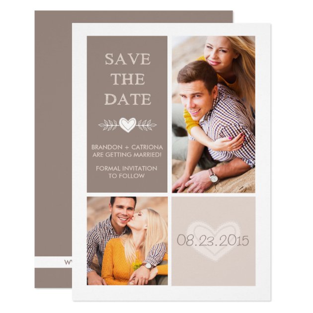 Rustic Heart Doodles | Save The Date Announcement