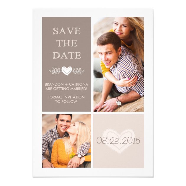 Rustic Heart Doodles | Save The Date Announcement