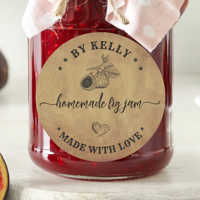 Rustic heart Handmade With Love fig Jam Label  (Creator Uploaded)