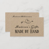 Rustic Heart Kraft Paper Made by Hand  | Handmade Business Card (Front/Back)