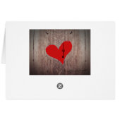 Rustic Heart Shaped Lock In Door Romantic Custom Cards (Back Horizontal)
