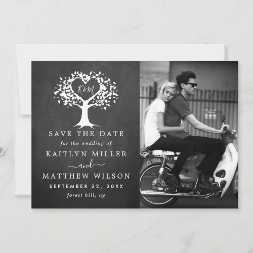 Rustic Heart Tree Wedding Photo Save The Date