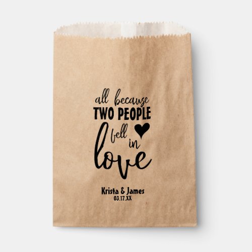 Rustic Heart Two People In Love Wedding Favor Bag