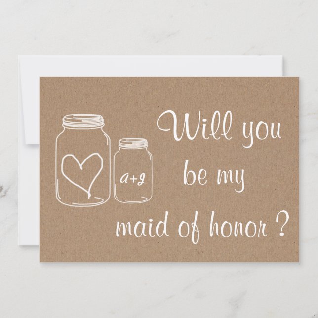 Rustic Heart Will You Be My Maid Of Honor ? Invitation (Front)
