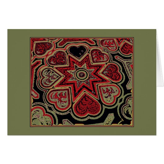 'Rustic Hearts'  Note Card (Front Horizontal)