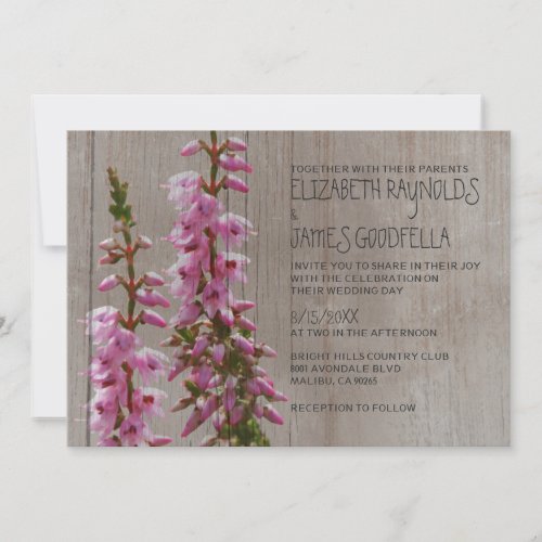 Rustic Heather Wedding Invitations