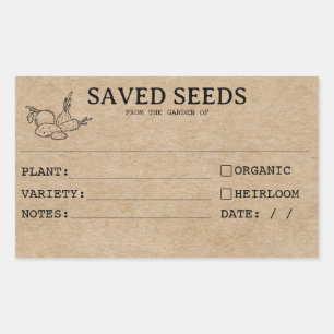 Rustic Heirloom Seed Packet Labels