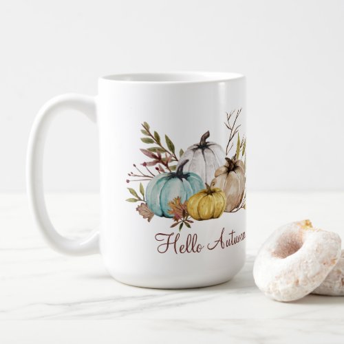 Rustic Hello Autumn Pumpkins  Coffee Mug