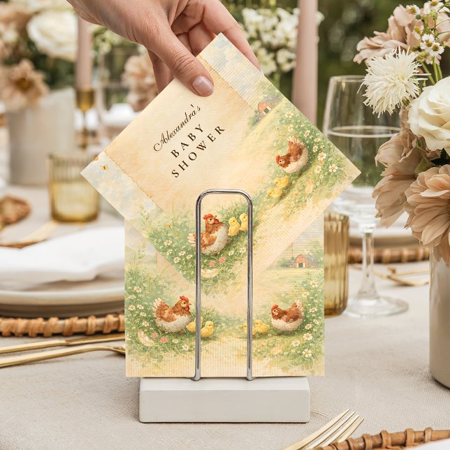 Rustic Hen and Chicks Baby Shower Napkins (Creator Uploaded)
