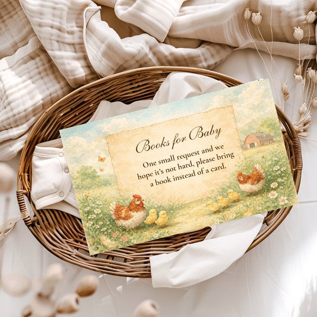 Rustic Hen and Chicks Books for Baby Enclosure Card (Creator Uploaded)