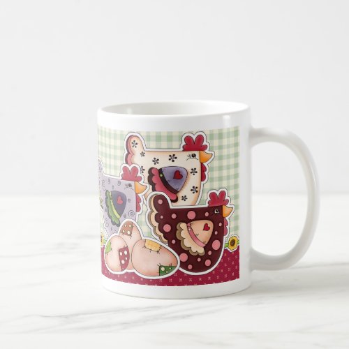 Rustic Hens and Rooster Easter Gift  Coffee Mug