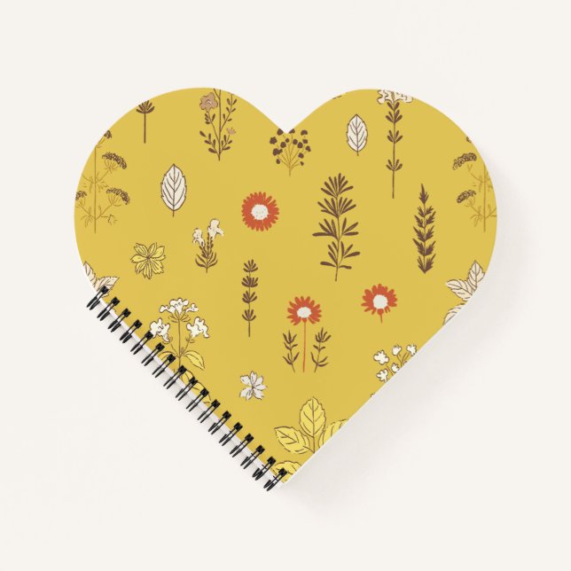 Rustic Herbs Yellow Brown Notebook (Front)