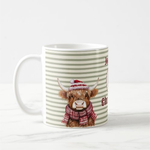 Rustic Highland Cow Holiday Photo Frame Mug