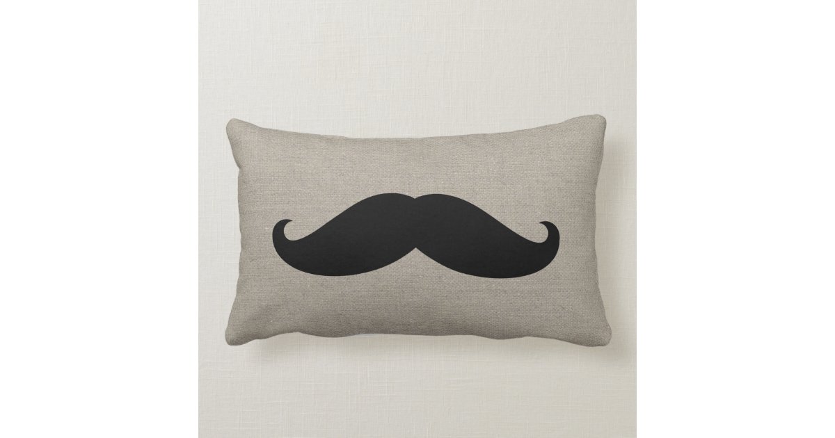 Rustic Hipster Mustache Lumbar Pillow Zazzle Com