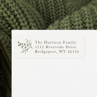 Rustic holiday branches return address