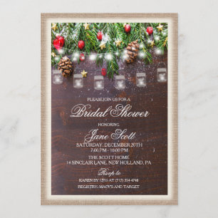 Rustic Holiday Bridal Shower Invitation