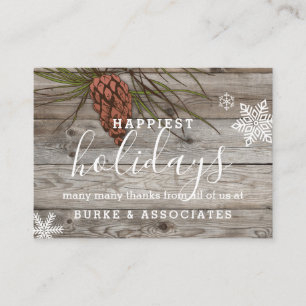 Rustic Holiday Business Personalized Card