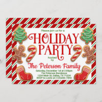 Rustic Holiday Christmas Party Invitation Invite