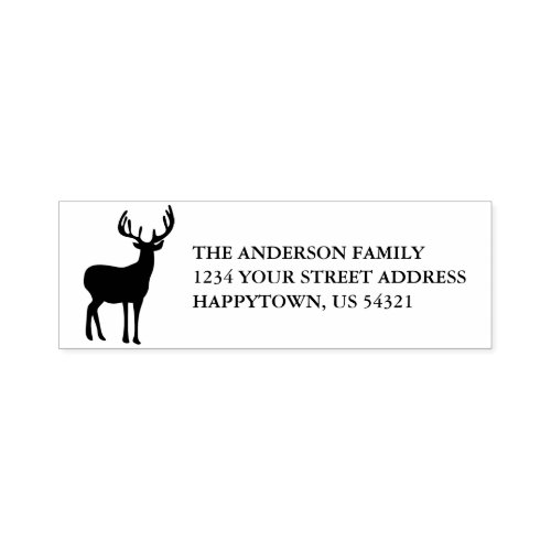 Rustic Holiday Forest Family Name Return Address Self_inking Stamp