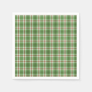 Rustic Holiday Green Plaid Classy Country Custom Napkins