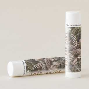 Rustic Holiday Love and Joy Pine Cone Lip Balm