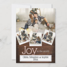 Rustic Holiday Modern 4 Photo Frame