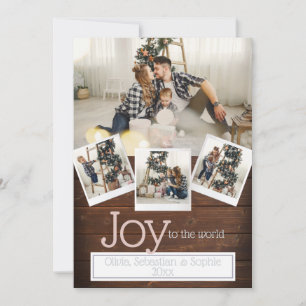 Rustic Holiday Modern 4 Photo Frame