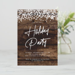 Rustic Holiday Party Country Wood Invitation | Zazzle