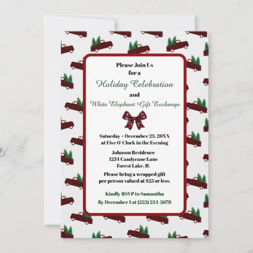Rustic Holiday Party Vintage Truck Invitation