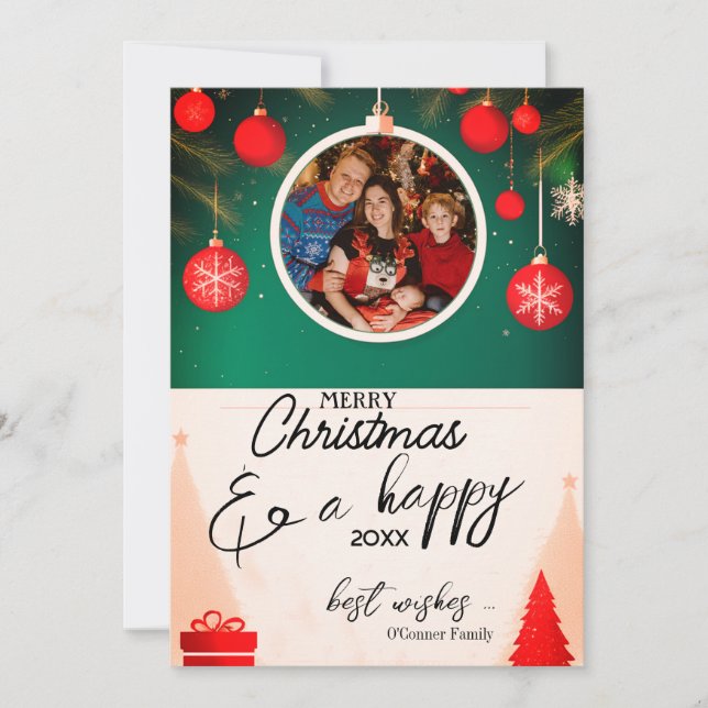 Rustic Holiday Photo Cards - Custom Christmas (Front)