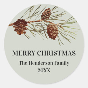 Rustic Holiday Pinecone Envelope Seal