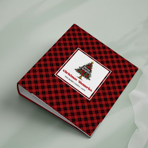 Rustic Holiday Plaid Custom Family Album Binder