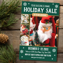 Rustic Holiday Sale Custom Photos Green Business