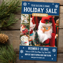 Rustic Holiday Sale Custom Photos Navy Business