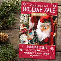 Rustic Holiday Sale Custom Photos Red Business