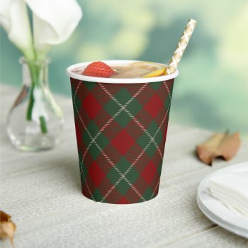 Rustic Holiday Tartan Plaid Pattern Paper Cups by DP_Holidays at Zazzle