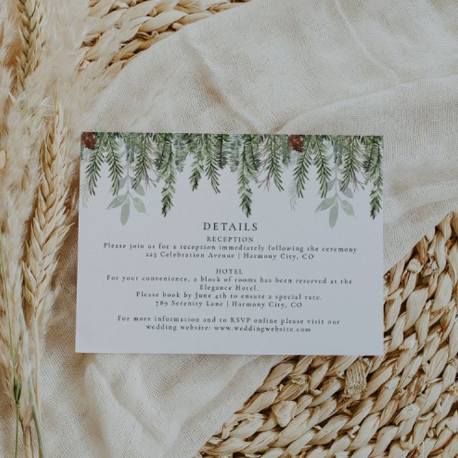 Rustic Holiday Wedding Details Enclosure Card (Creator Uploaded)