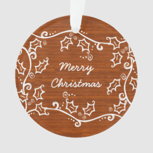 Rustic Holly Acrylic Ornament