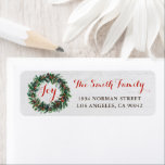 Rustic Holly Berries Christmas Wreath Address Label<br><div class="desc">Rustic Holly Berries Christmas Wreath Return Address Label | Create Personalized Return Address Label to add a special touch.</div>