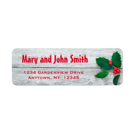 Rustic Holly Christmas Address Labels