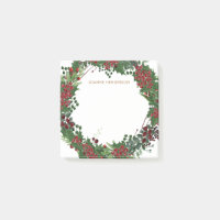 Rustic holly wreath monogrammed Christmas