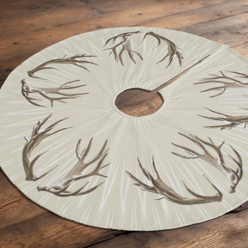 Rustic Home Deer Antlers Christmas Tree Skirt