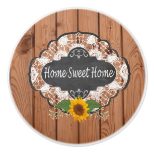 Rustic Home Sayings Design Ceramic Knob