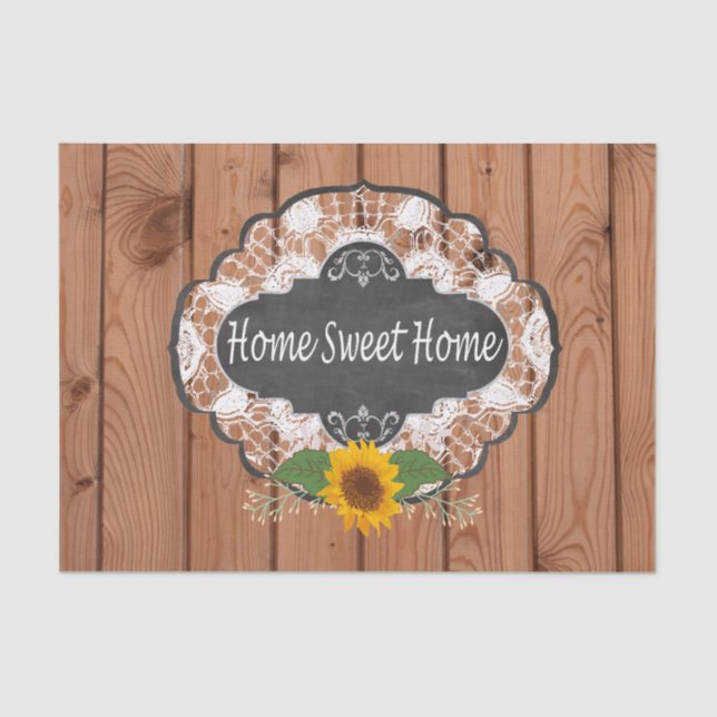 Rustic Home Sayings Design Tissue Paper (Front)