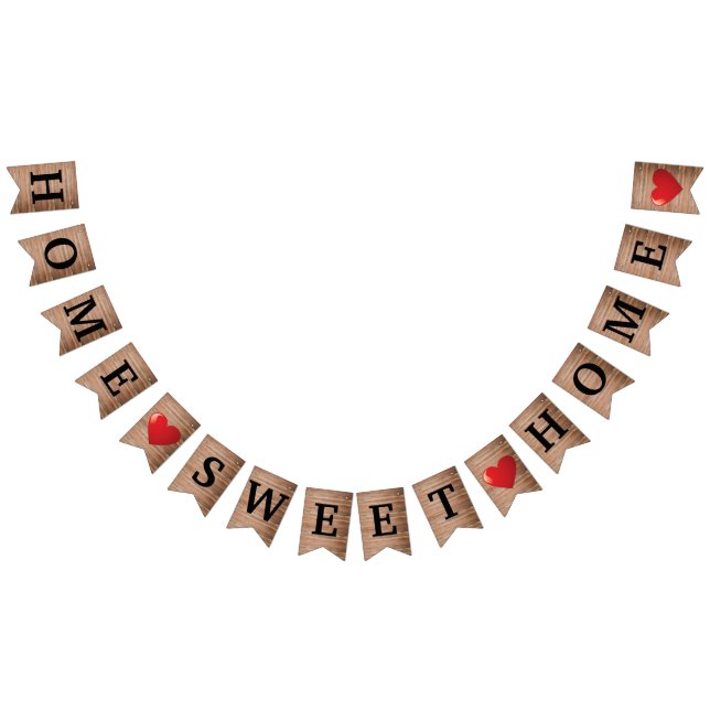 Rustic Home Sweet Home Heart House Warming Bunting Flags (All)