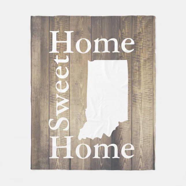 Rustic Home Sweet Home Indiana Barn Wood Fleece Blanket Zazzle
