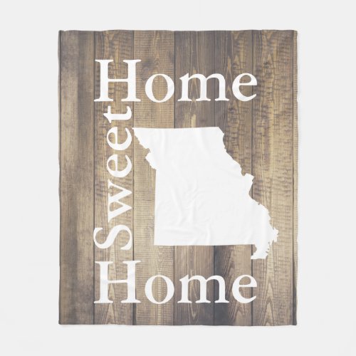 Rustic Home Sweet Home Missouri Barn Wood Fleece Blanket