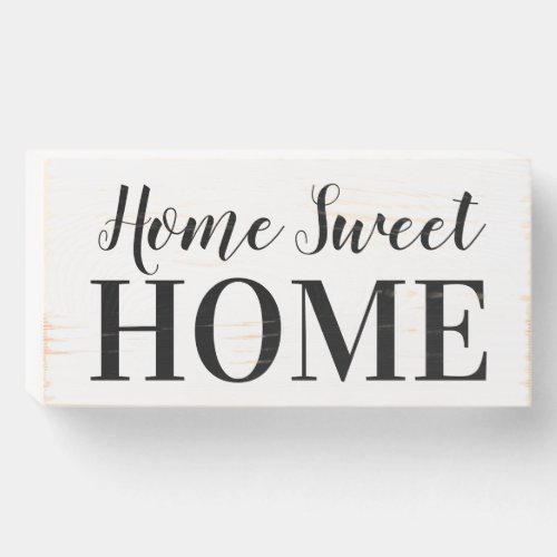 Rustic Home Sweet Home Typography Wooden Box Sign