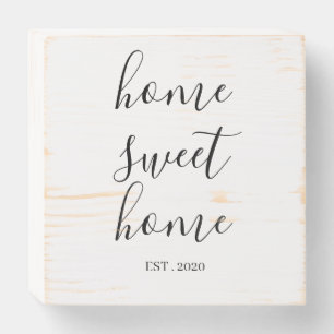 Rustic Home Sweet Home Wooden Box Sign
